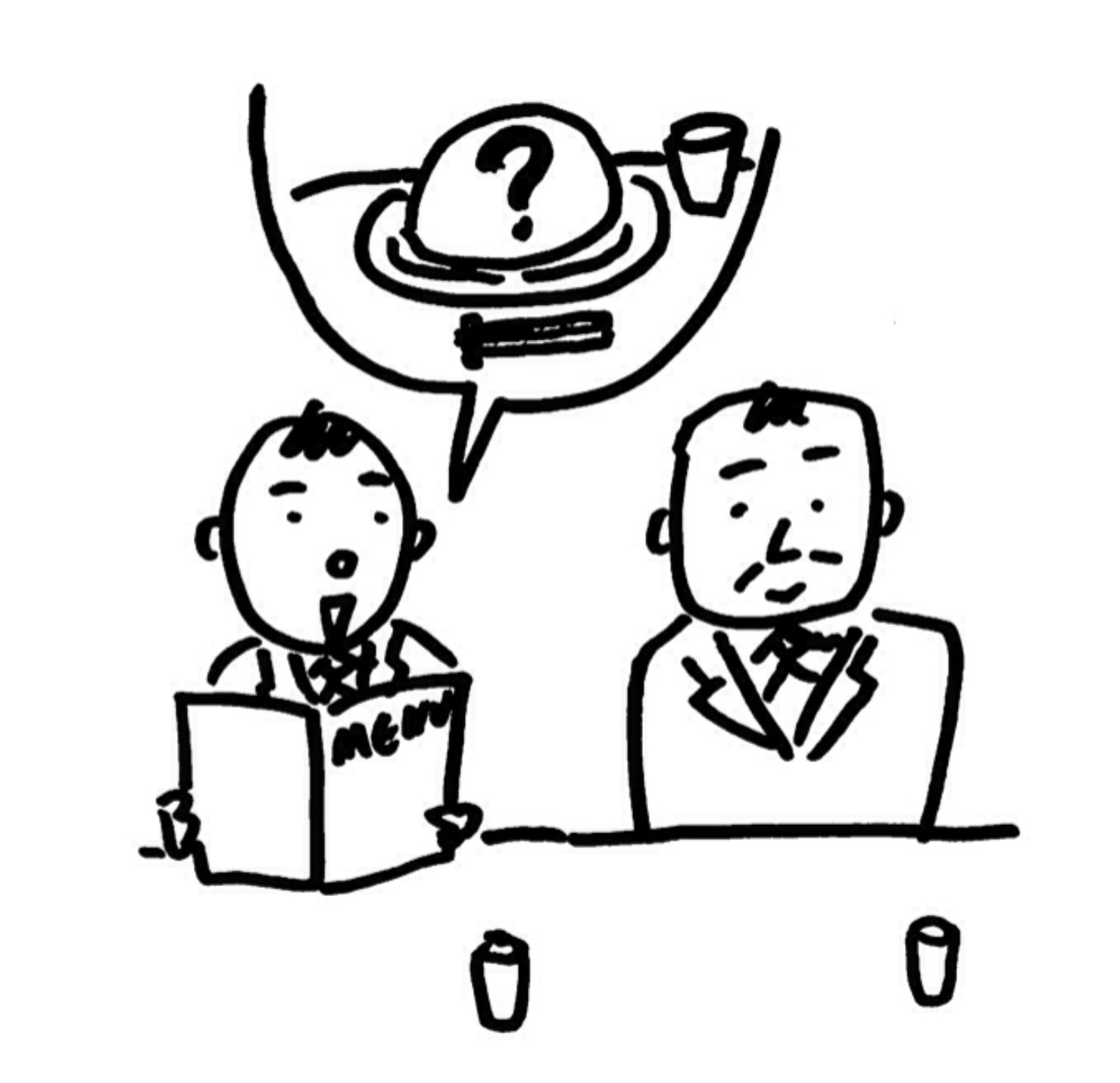 上司と注文を決める 日本語の絵