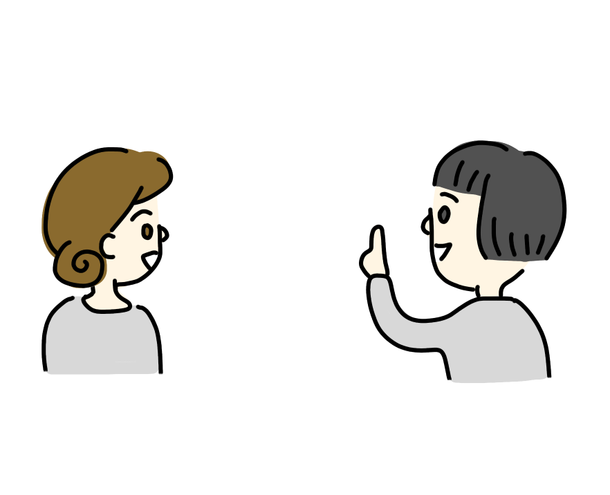 二人で会話 日本語の絵